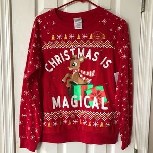 Christmas is magical sweater Rudolph rain deer